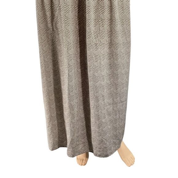 Old Navy Khaki Combo Chevron Dot Maxi Skirt Elastic Waist Size M - Picture 3 of 7